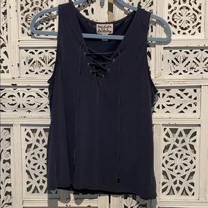 Soft steel blue tank top